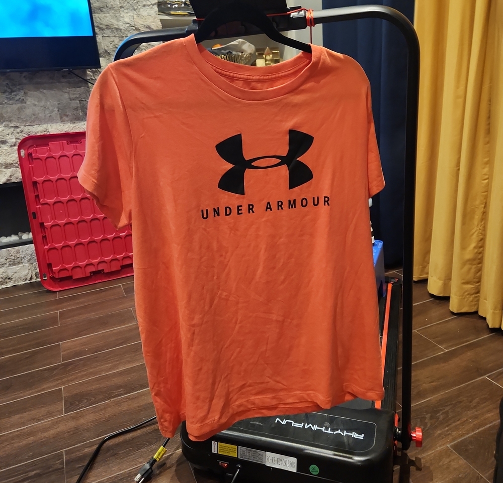 Under Armour Men’s Orange Tee with Black Logo